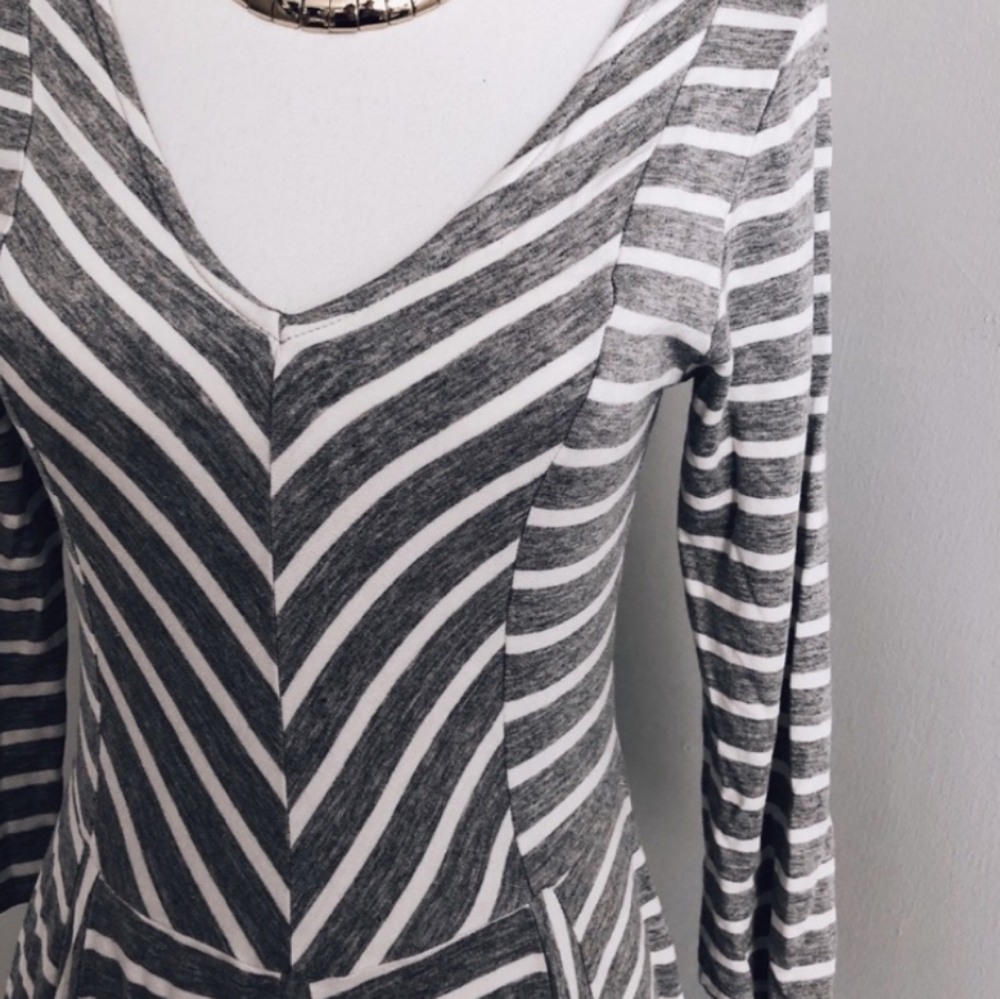 Sriped Fitted Swing Dress